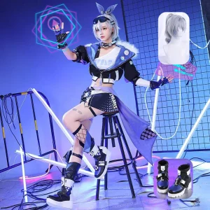 Silver Wolf Cosplay Honkai: Star Rail Silver Wolf Cosplay Costume Girl Christmas Uniforms Sets Wig Shoes Costumes Anime Cosplay